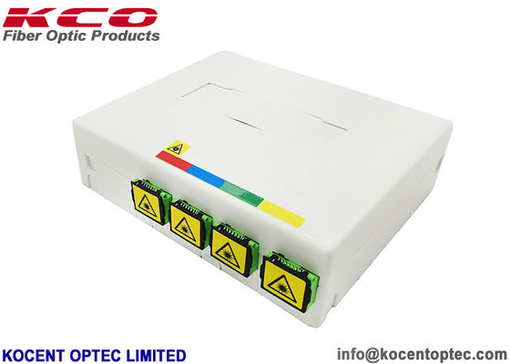 Indoor Wall-mount IP55 4 Port Fiber Optic Terminal Box FTTH Fiber Optic Faceplate Socket