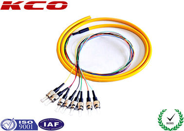 ST/UPC single mode 9/125 fiber optic fanout pigtails 8 cores 12 fibers 1.5M
