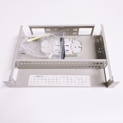 Κιβώτιο 19inch 2U 48 επιτροπής μπαλωμάτων ινών FTTH μονοκατευθυντικό LC λιμένων ντούμπλεξ Sc