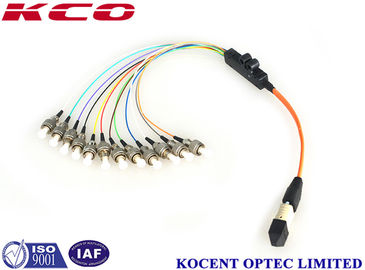 OM1 62.5 OM2 50/125 MPO-12 to ST Fiber Optic Breakout Cable with Long Lifespan for Multimode Networks