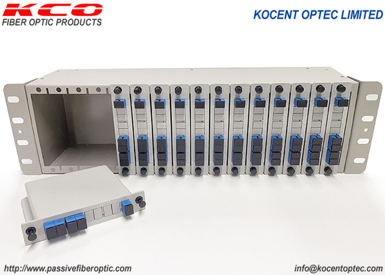 3U 19inch ODF οπτική ίνα 1x4 PLC Fiber Splitter Chassic Rack Mount Patch Panel 14 16 Σλοτ